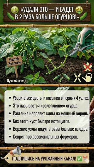 УДАЛИ ЭТО — И БУДЕТ В 2 РАЗА БОЛЬШЕ ОГУРЦОВ