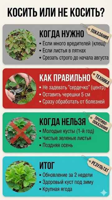 ✂️ СТРИЧЬ КЛУБНИКУ ПОД КОРЕНЬ ПОЛЬЗА ИЛИ ВРЕД 🤔