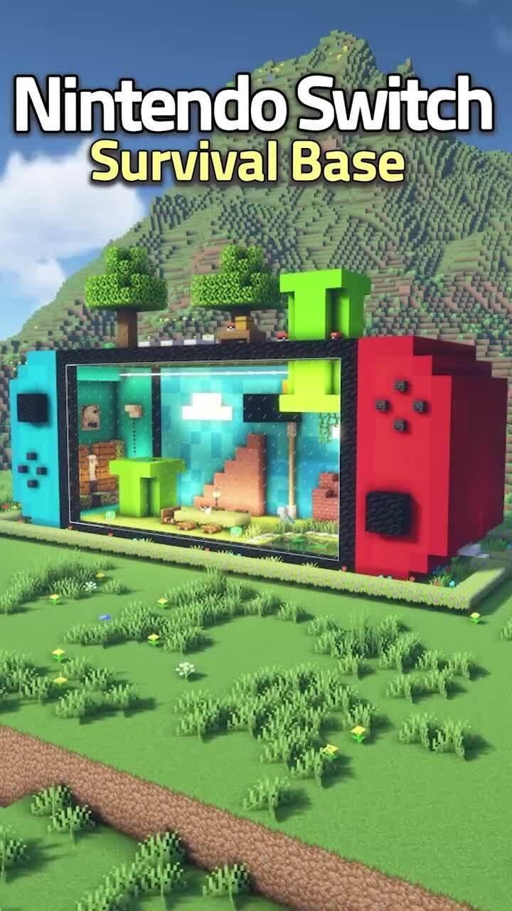 Постройка дома в майнкрафт в виде Nintendo Switch