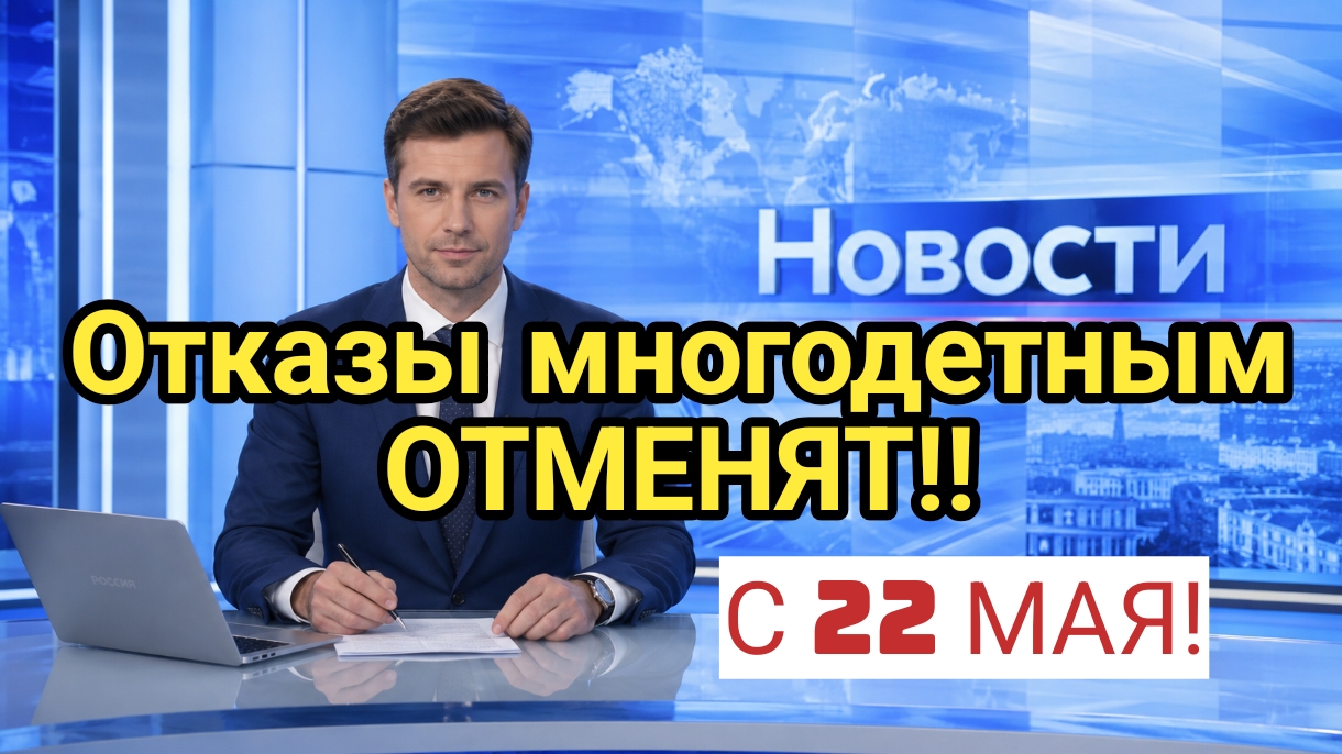 Новые правила с 22 мая: отказы в пособии многодетным пересмотрят автоматически