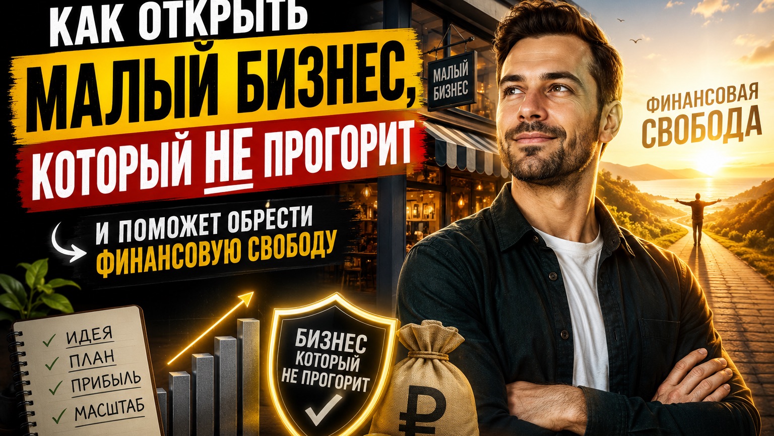 Как открыть бизнес, который НЕ ПРОГОРИТ — и выйти на финансовую свободу