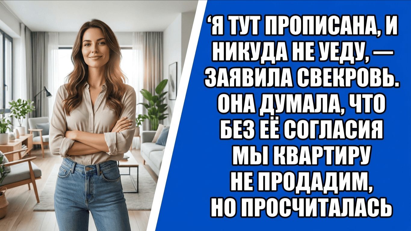 Я тут прописана, и никуда не уеду, — заявила свекровь. Она думала, что без её согласия мы квартиру..