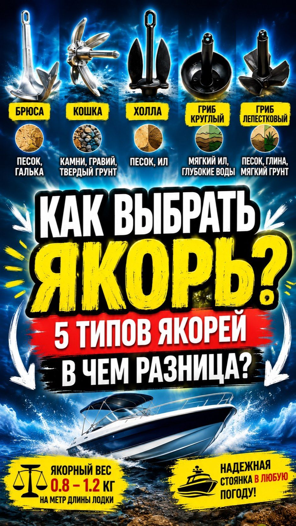 5 типов якорей для ПВХ: какой выбрать?