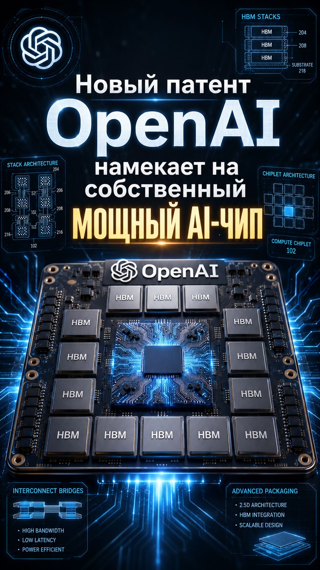 Почему патент OpenAI на HBM и UCIe важен даже без готового продукта