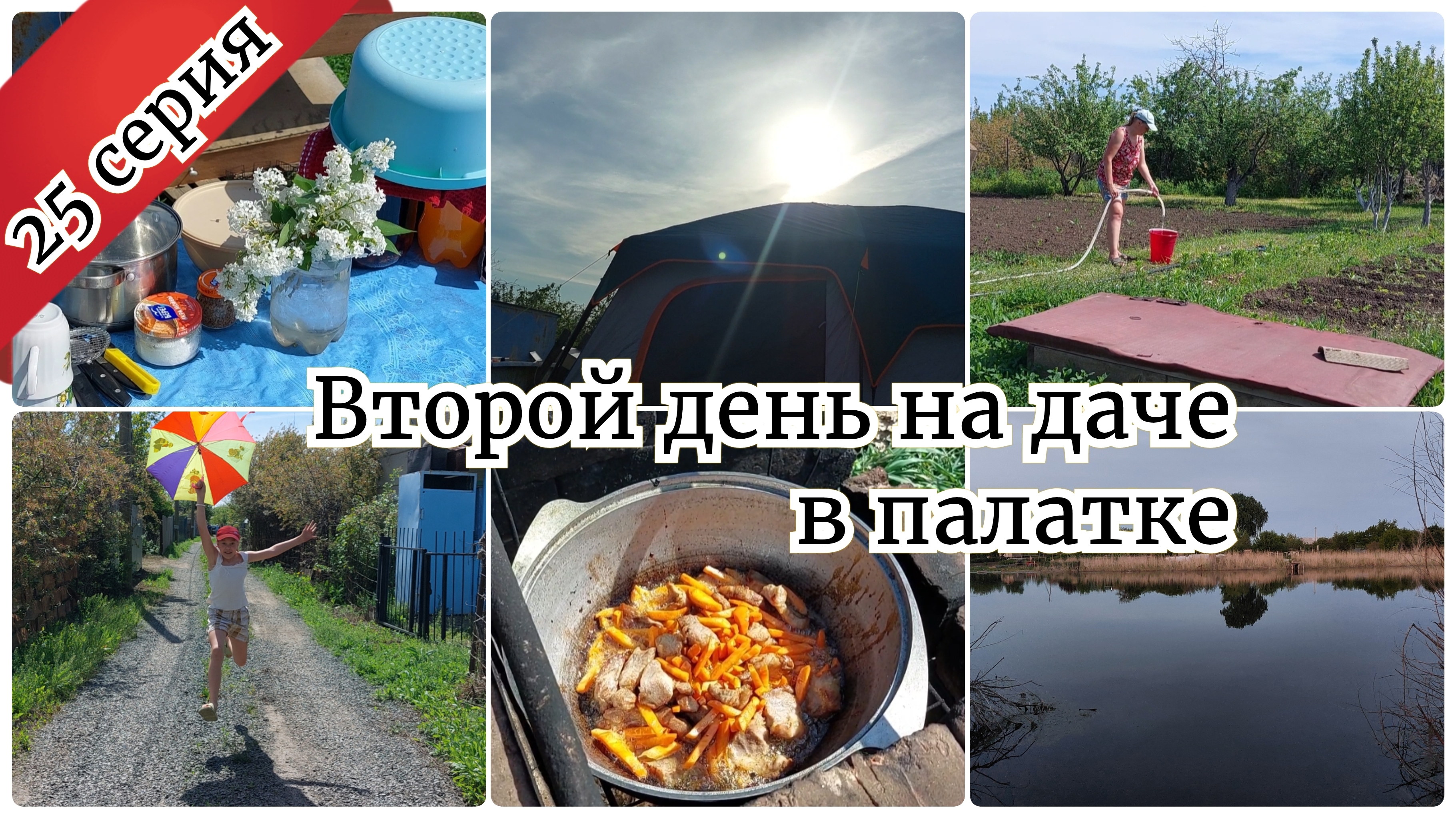 Готовит муж 🔥 Сажаем картофель / Второй день на даче с ночёвкой. 25 серия