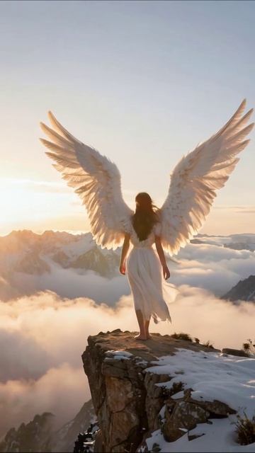 Небесный ангел на вершине мира #ангел #природа #красота