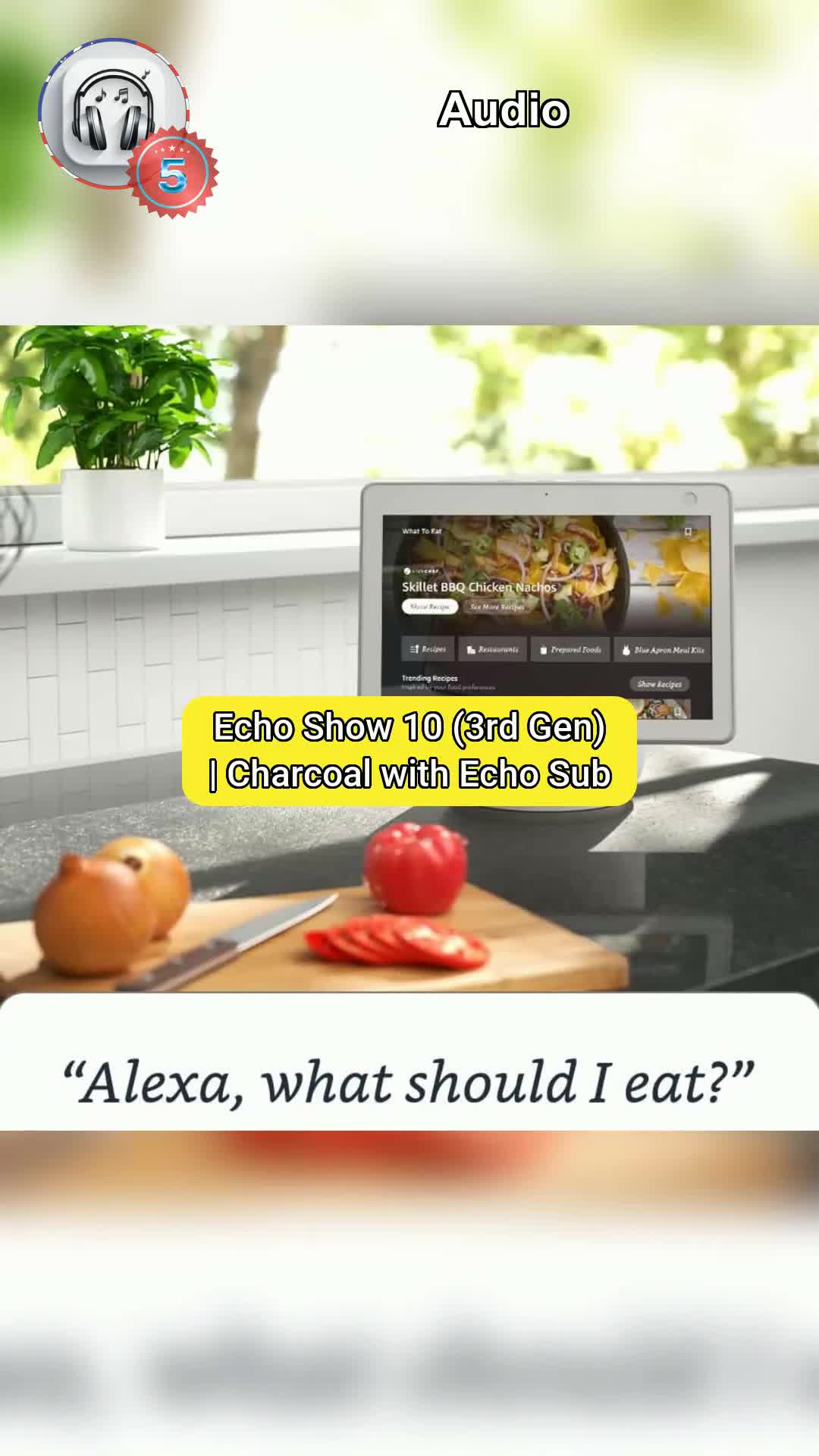 5⃣Echo Show 10 (3rd Gen) | Charcoal With Echo Sub