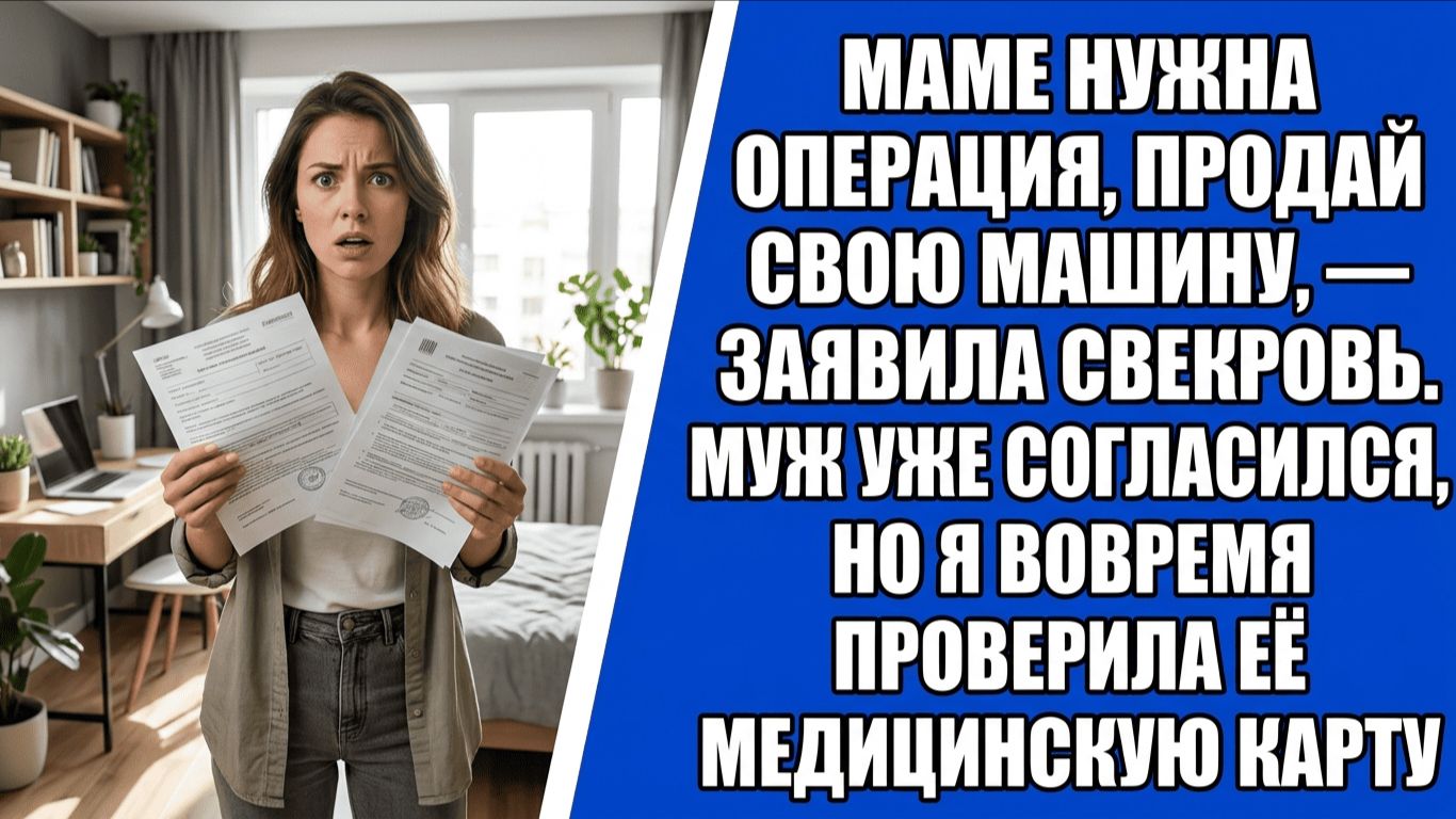Маме нужна операция, продай свою машину, — заявила свекровь. Муж уже согласился, но..
