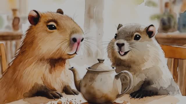 Капибара и Бобр