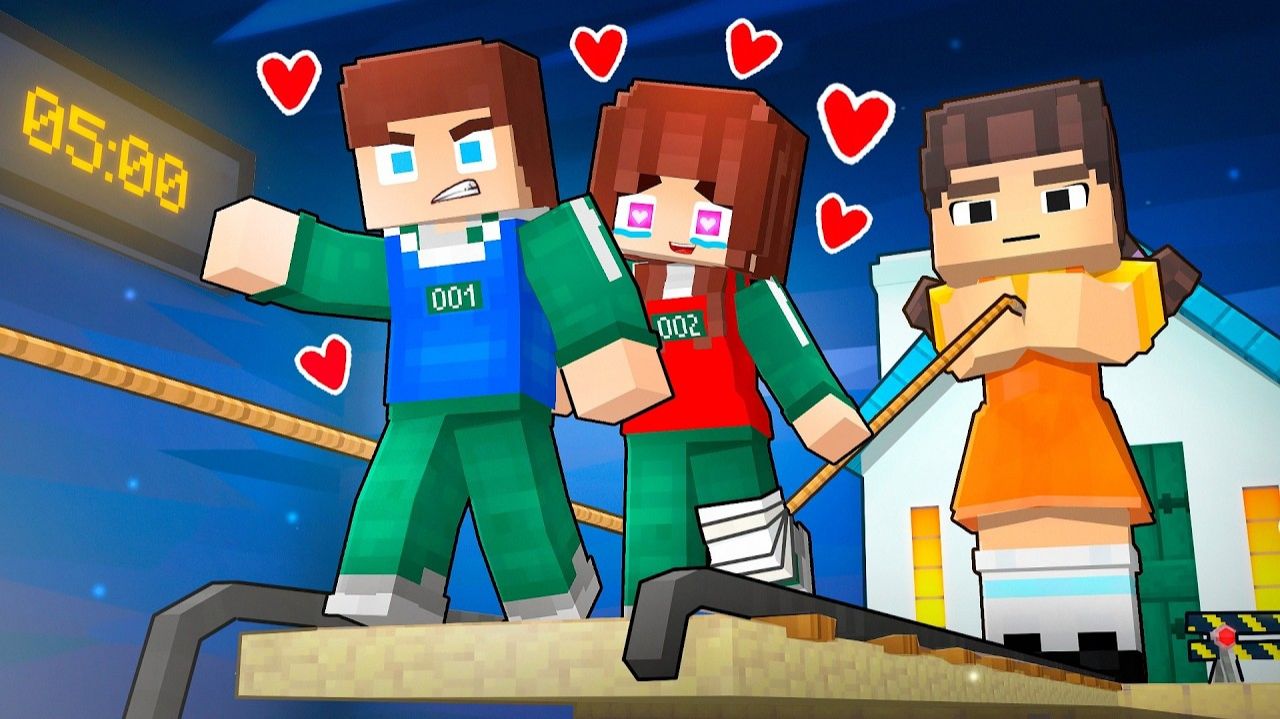 История игры JJ And JJ`s Girl LOVE SQUID — Майзен Анимация Minecraft