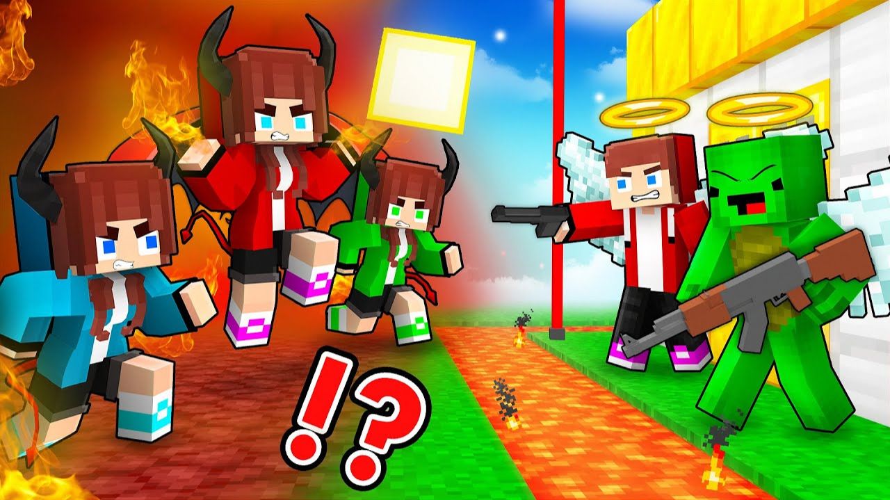 JJ’s Devil Girls Vs Angel Security House — Майзен Анимация Minecraft