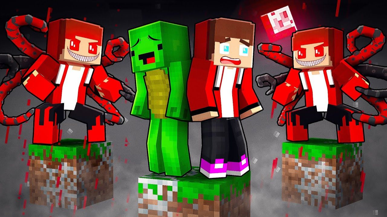 Джей-Джей и Майки против HORROR ONE BLOCK — Майзен Анимация Minecraft
