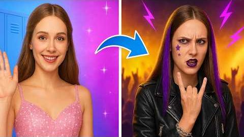 Преобразование от ХОРОШЕЙ ДЕВУШКИ до РОК-КОРОЛЕВЫ! 😱💋