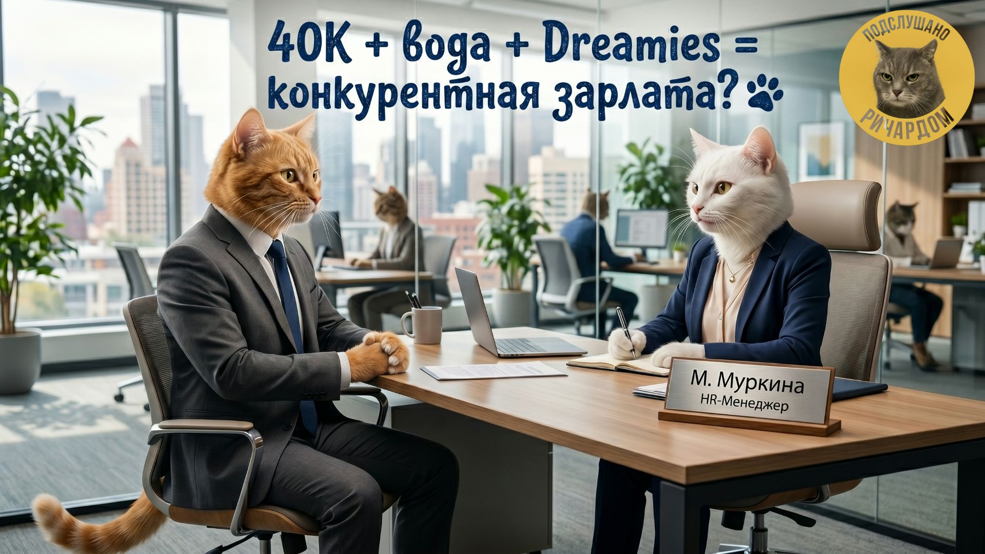 40К + вода + Dreamies = «конкурентная» ЗП? 🐾