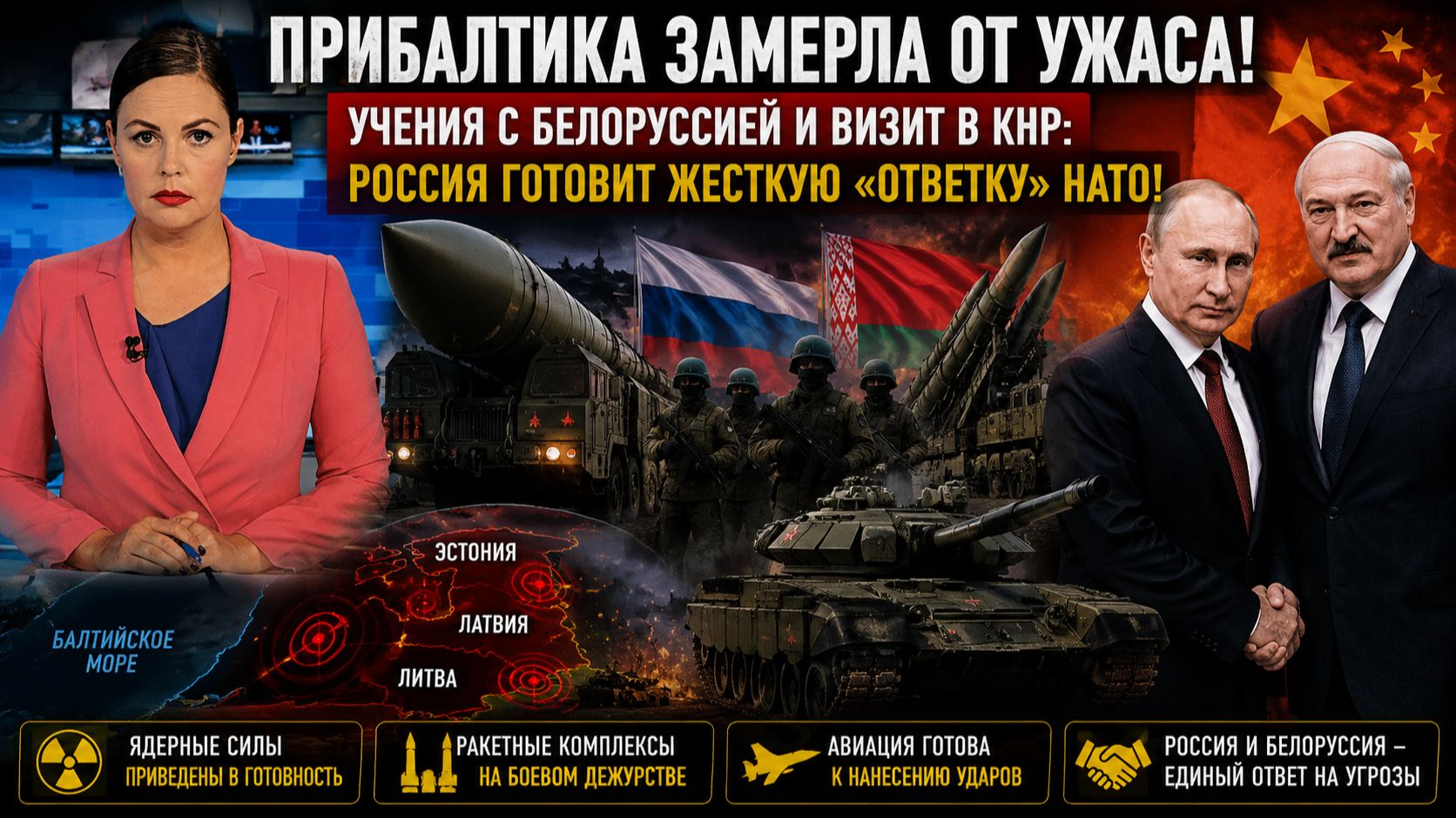 💥ПРИБАЛТИКА ЗАМЕРЛА ОТ УЖАСА!Лукашенко и Путин готовят  жесткую «ответку» НАТО!