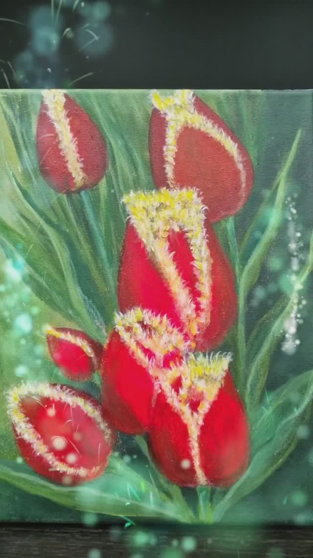 Махровые тюльпаны #живопись_акрилом #хобби