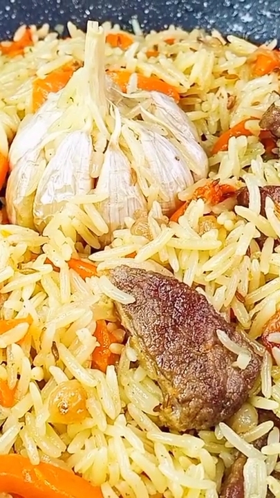 Рассыпчатый плов с говядиной и с длинного риса 🍚