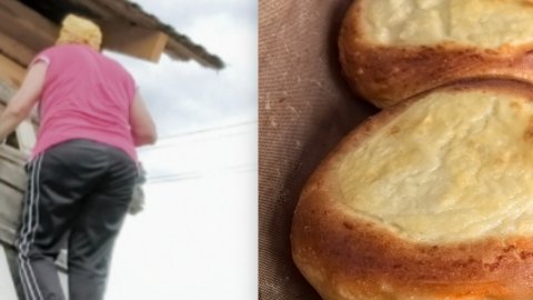 Дождь не дал поработать. Испекла ватрушки.