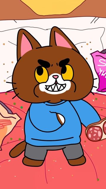 Все таки Булли не на диете 😱 #animation #cartoon #симба #cat