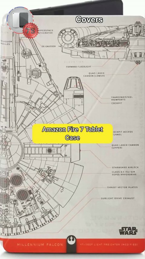 7⃣8⃣Amazon Fire 7 Tablet Case, Star Wars Millennium Falcon (Limited Edition)