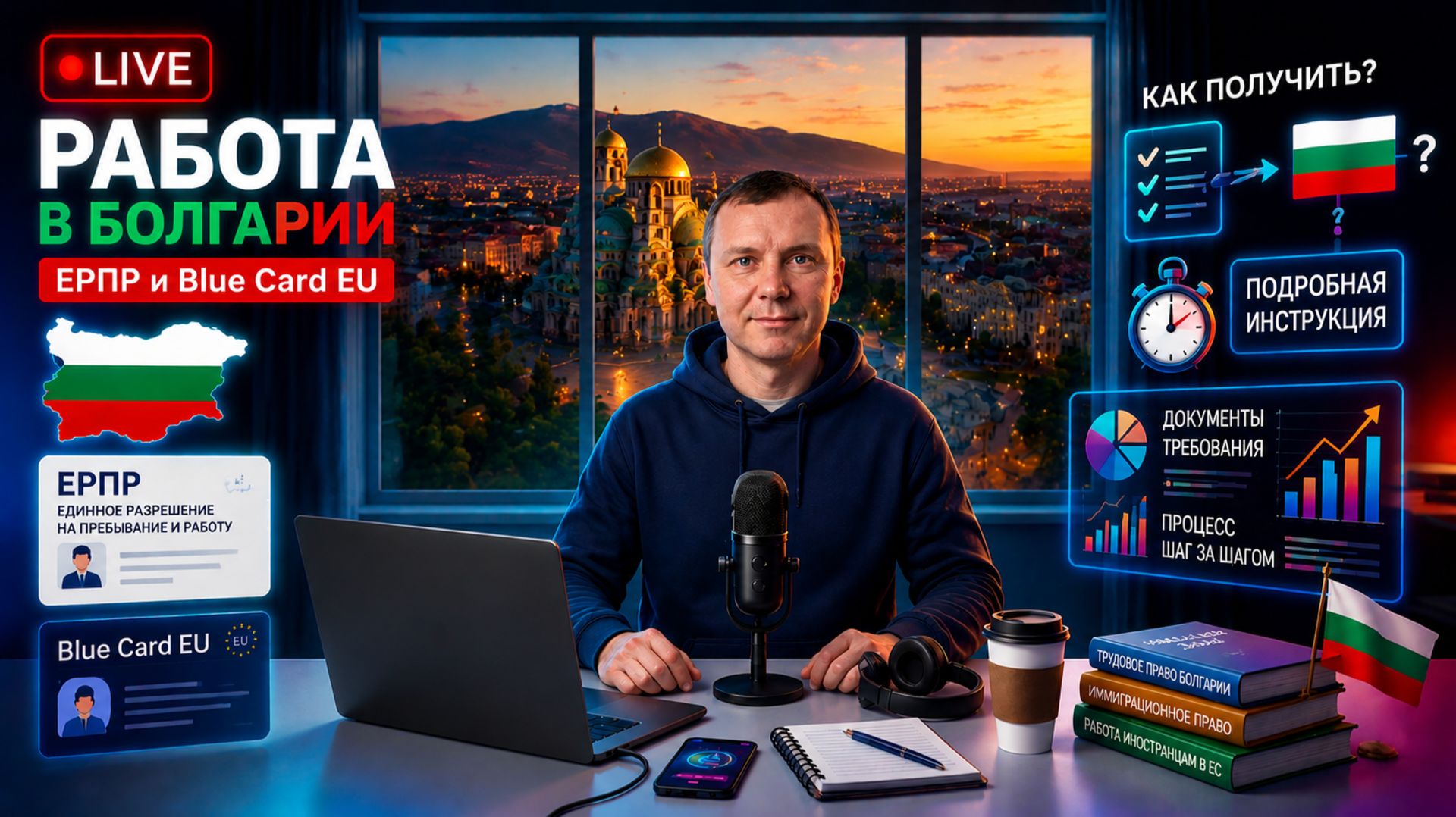 Работа в Болгарии. ЕРПР и Blue card EU. Как получить? Подробная инструкция.