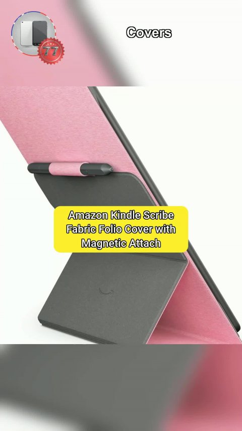 7⃣7⃣Amazon Kindle Scribe Fabric Folio Cover with Magnetic Attach, Sleek Protective Case - Rose