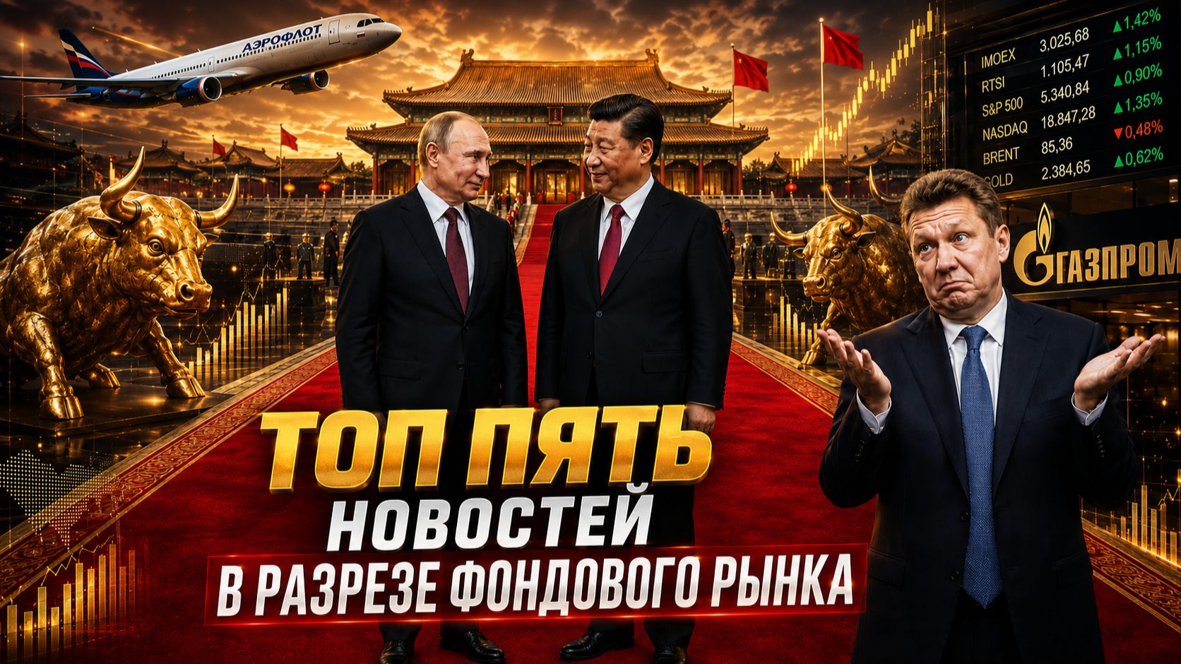 ВИЗИТ ПУТИНА В КИТАЙ, ГАЗПРОМ 4Й ГОД БЕЗ ДИВИДЕНДОВ, ПРОДАЖА АЭРОФЛОТА. ТОП-5 НОВОСТЕЙ НЕДЕЛИ.