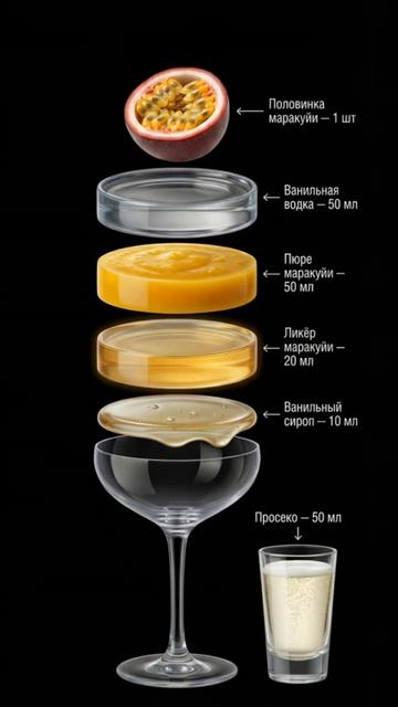 ИИнфографика коктейля Порн стар мартини