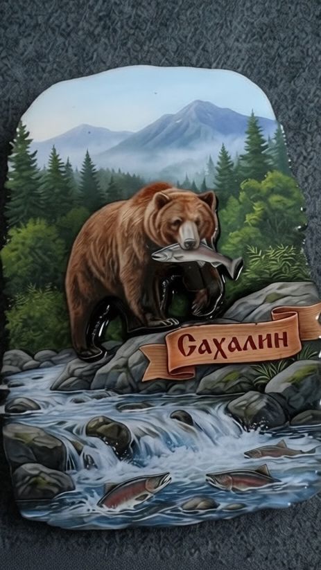 Сувенирный магнит Хозяин тайги на Сахалине