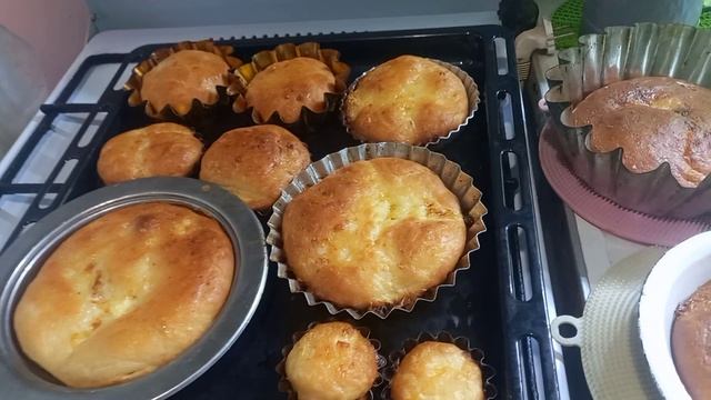 Испекла шанежки.Жду внучат и цыплят .