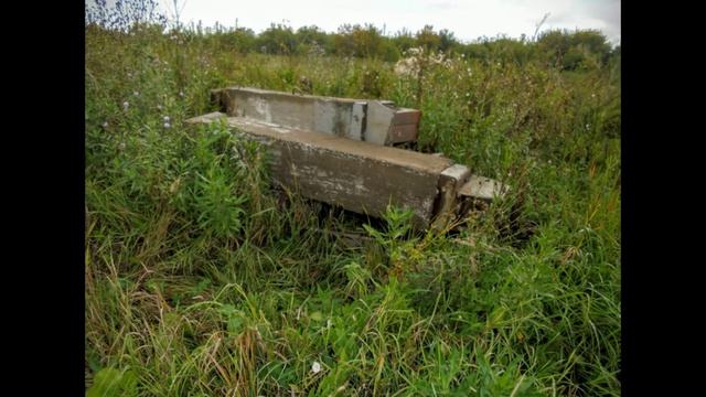 Монумент японским военнопленным и заброшенные теплицы за ним. Кемерово