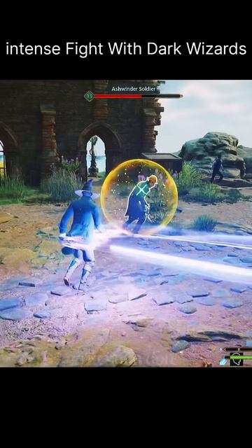 Напряженная битва с темными волшебниками в игре Hogwarts Legacy Gaming Harrypotter Shorts