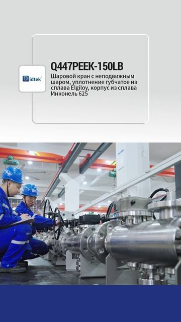 Q447PEEK-150LB 625 Неподвижный шаровой кран Didtek Elgilo с губчатым уплотнением Инконель 625-DIDTEK