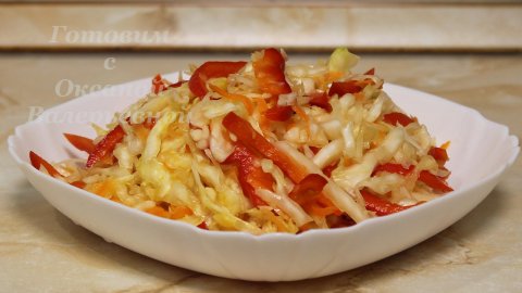 Маринованная кисло-сладкая капуста с болгарским перцем. Готовим с Оксаной Валерьевной.