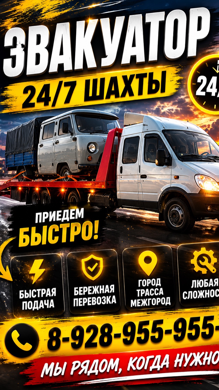 Эвакуатор 24/7 Шахты