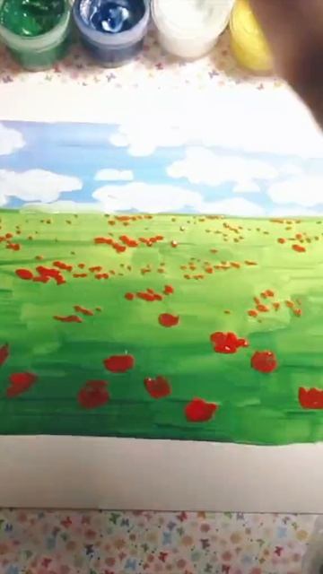 Как легко нарисовать маковое поле