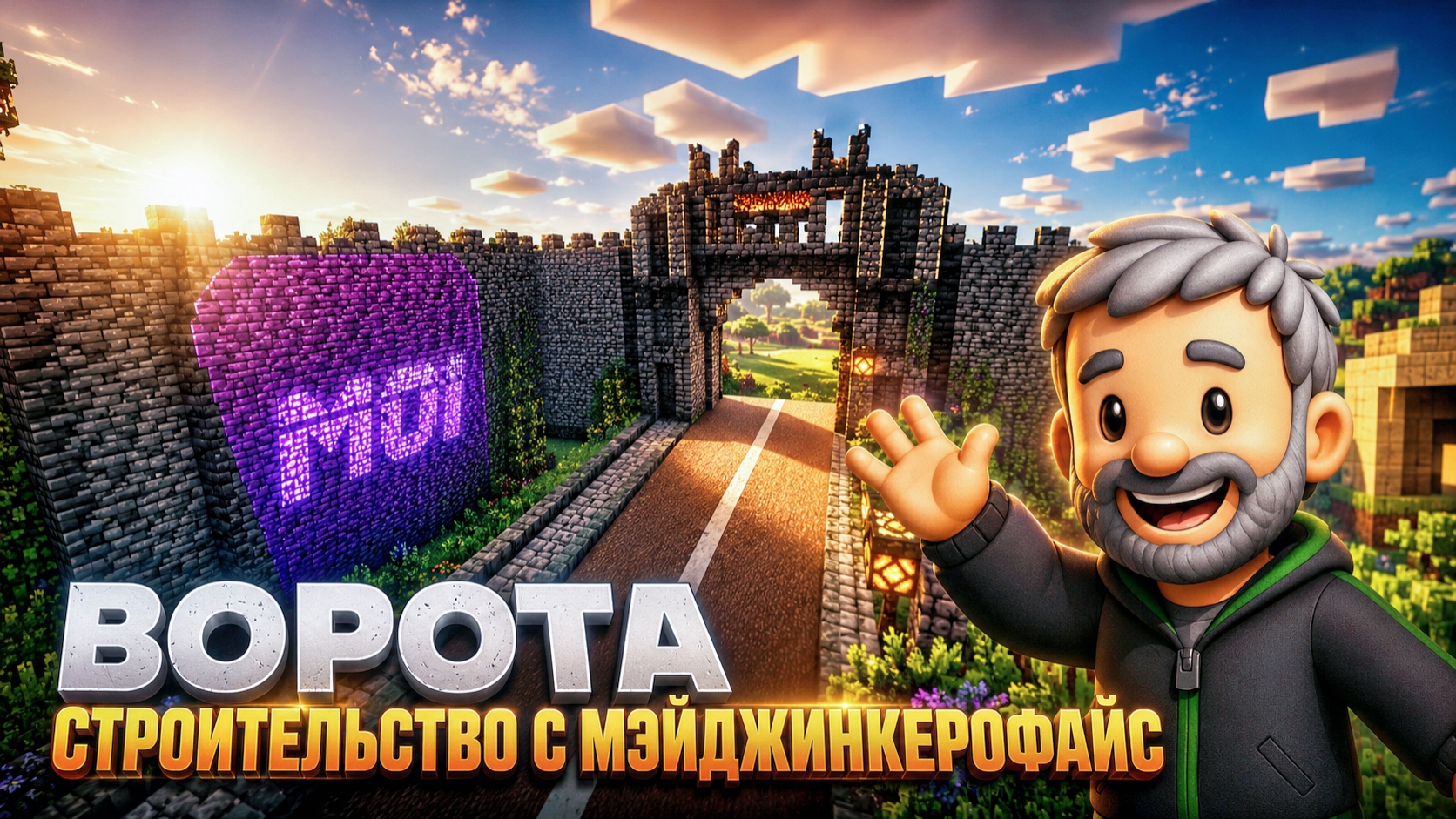 ВОРОТА И КРЕПОСТЬ  - строительство в Майнкрафт ЧАСТЬ №1
