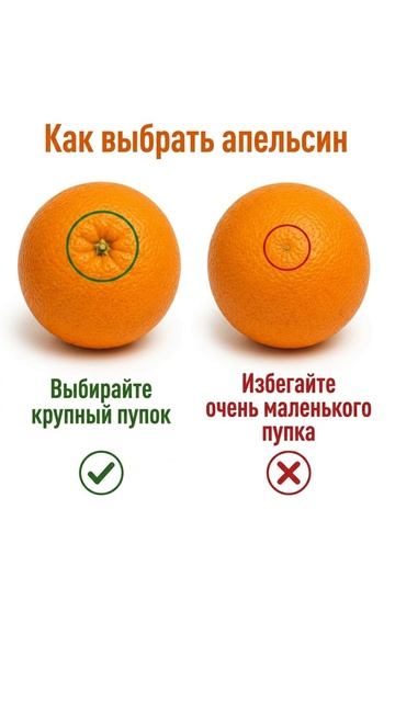 Как выбрать спелые апельсины 🤗