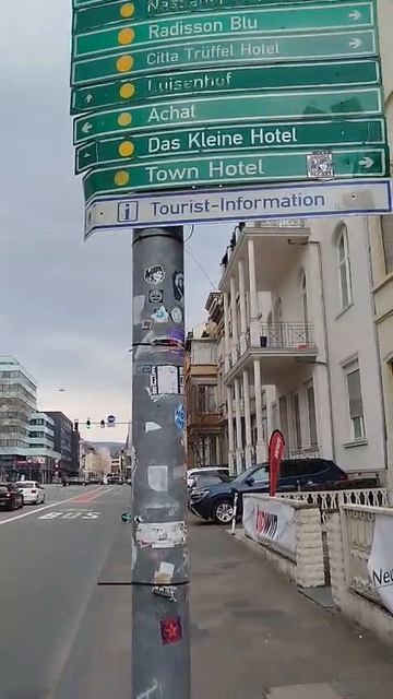 ВИСБАДЕН. ОТ ЦЕНТРАЛЬНОГО ВОКЗАЛА В ЦЕНТР. Bahnhofstraße. 21.03.26