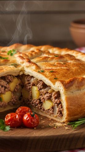 Сырно-мясной пирог!