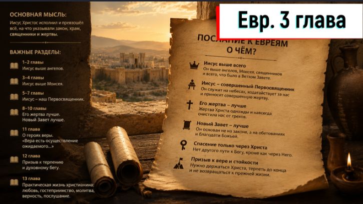 Евреям 3:1-19