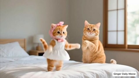 Рыжий котёнок получил ноль за то, что слишком много играл, но мама-кошка не ругала