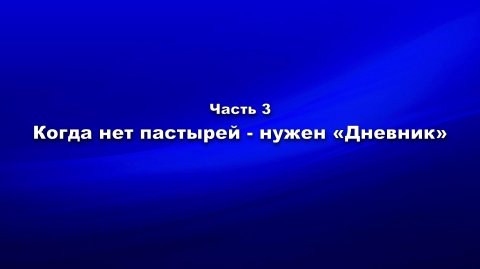 Методика и технология «Школы покаяния». Часть 3. Когда нет пастырей - нужен Дневник