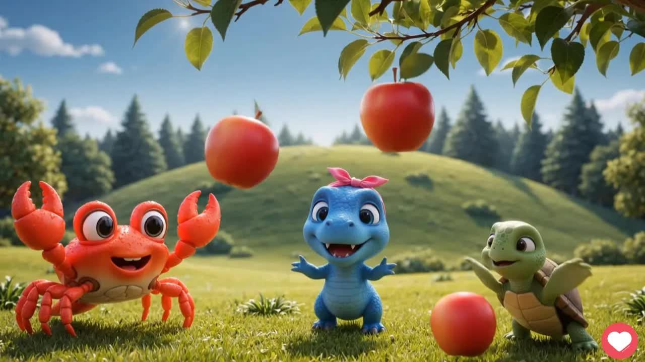 ДИНО, КРАБ И МАЛЫШ: СЛАДКИЕ КРАСНЫЕ ЯБЛОКИ В СИЯЮЩЕМ ОАЗИСЕ 🦕🍎 МУЛЬТИК
