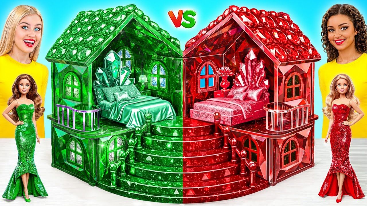 Строим Удивительный Кукольный Домик # Рубиновый Vs Бриллиантовый Челлендж от Multi DO Girls