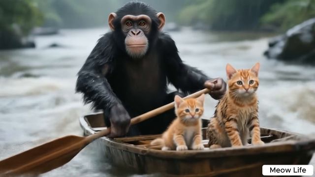 Озорной день рыжего котенка дома 😹, мама-кошка справляется с этим терпеливо 💖