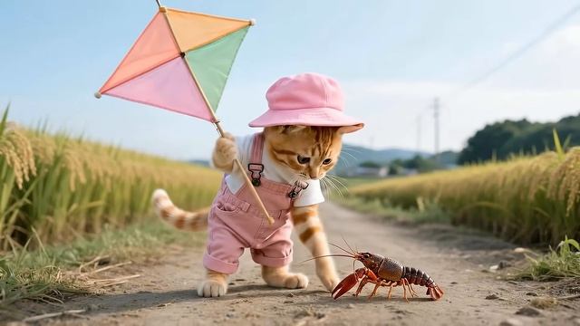 Рыжий котенок под дождем встречает бедного щенка 🌦️🏠