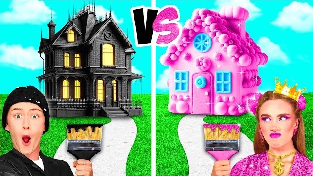 Домики Одного Цвета Челлендж Черный Vs Розовый | Простые Трюки для Декора от BaRaDa Challenge