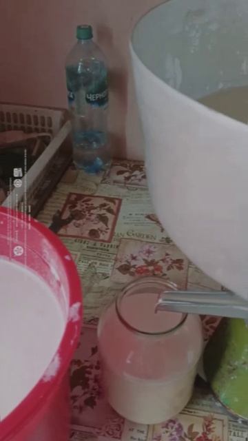 Домашнее молоко и сливки.