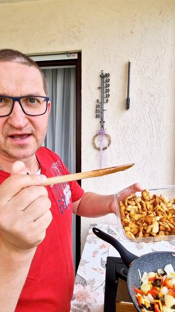 Азиатская Еда Wok Лапша Курица с Овощами. Рецепт